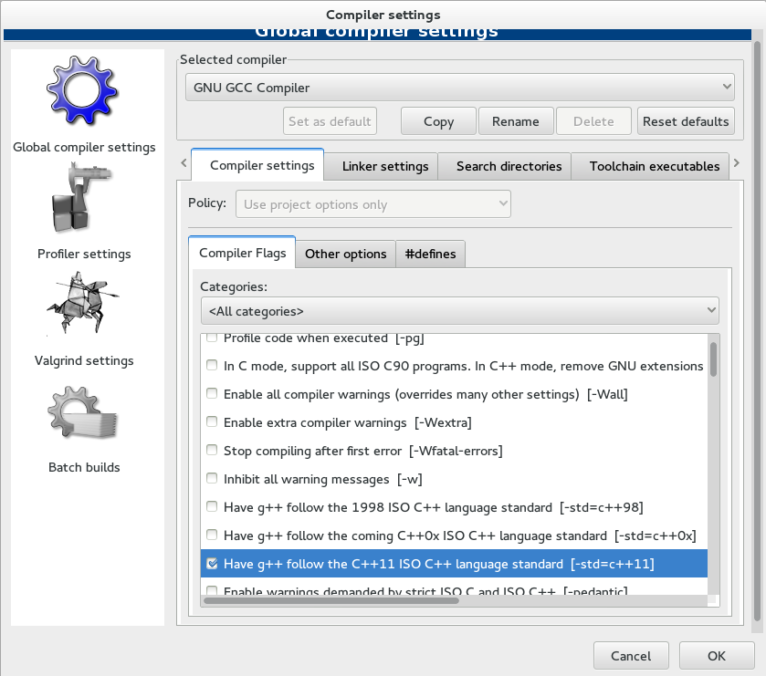 how to choose codeblocks compiler