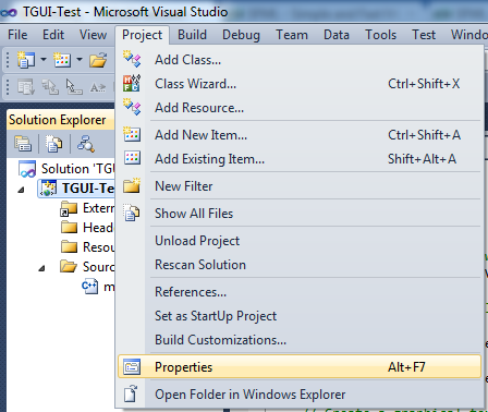 Visual Studio Project Properties